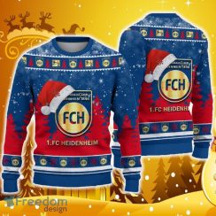 1 FC Heidenheim Ugly Christmas Sweater Santa Hat Logo Tree Gift For Men And Women