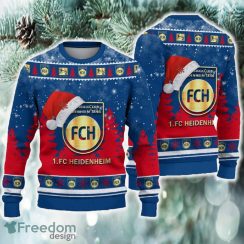 1 FC Heidenheim Ugly Christmas Sweater Santa Hat Logo Tree New For Fans