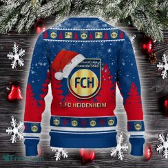 1 FC Heidenheim Ugly Christmas Sweater Santa Hat Logo Trending Christmas Gift For Fans - 1 FC Heidenheim Ugly Christmas Sweater_3