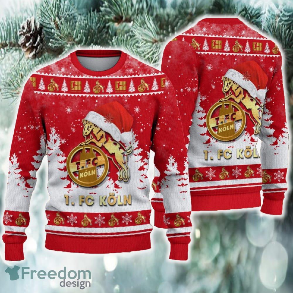1 FC Koln Ugly Christmas Sweater Santa Hat Logo Tree New For Fans image 1 FC Koln Ugly Christmas Sweater Santa Hat Logo Tree New For Fans - 1 FC Koln Ugly Christmas Sweater Santa Hat Logo Tree New For Fans