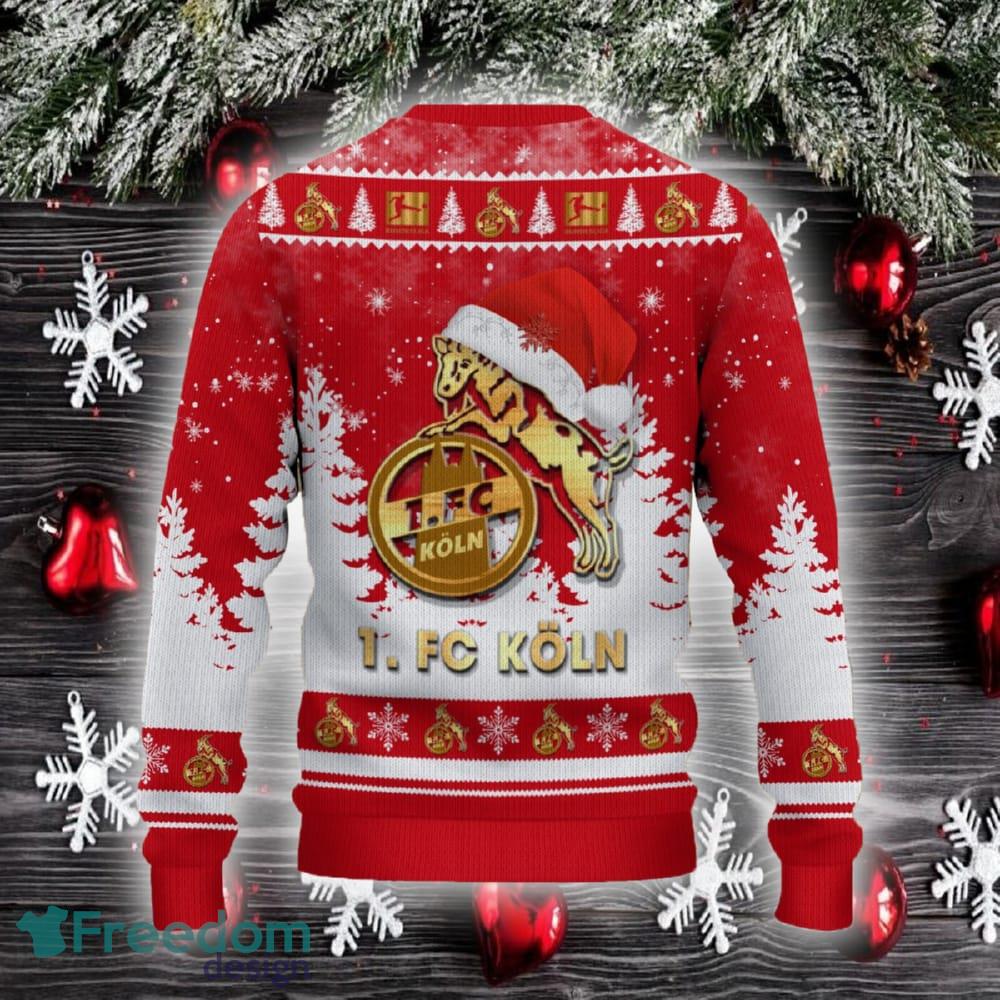1 FC Koln Ugly Christmas Sweater Santa Hat Logo Trending Christmas Gift For Fans image 1 FC Koln Ugly Christmas Sweater Santa Hat Logo Trending Christmas Gift For Fans - 1 FC Koln Ugly Christmas Sweater_3