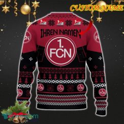 1 FC Nurnberg Snowflakes Tree Custom Name Ugly Christmas Sweater New For Fans Gift Holidays Christmas - 1 FC Nurnberg 3D Sweater Christmas Photo 3