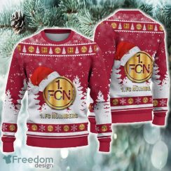 1 FC Nurnberg Ugly Christmas Sweater Santa Hat Logo Tree New For Fans