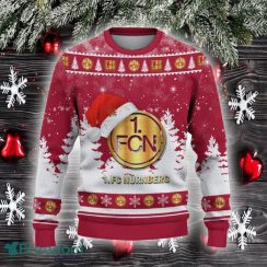 1 FC Nurnberg Ugly Christmas Sweater Santa Hat Logo Trending Christmas Gift For Fans