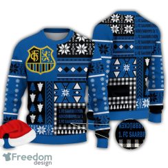 1 FC Saarbrucken Bundesliga Big Logo Snowflakes Knitted Xmas Sweater For Fans