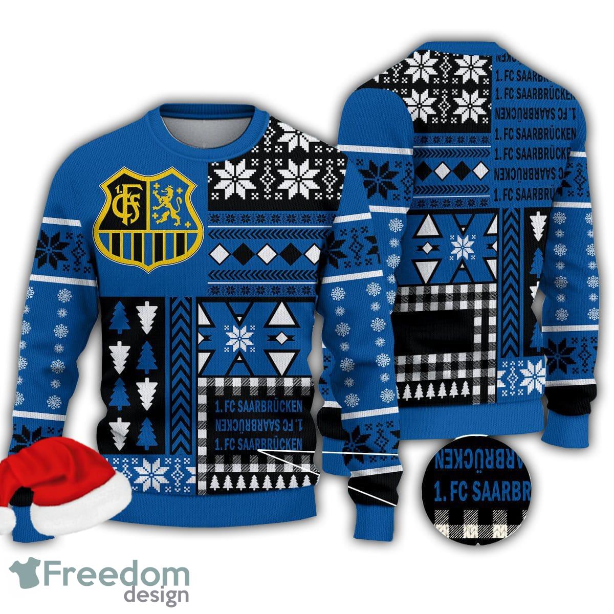 1 FC Saarbrucken Bundesliga Big Logo Snowflakes Knitted Xmas Sweater For Fans image 1 FC Saarbrucken Bundesliga Big Logo Snowflakes Knitted Xmas Sweater For Fans - 1 FC Saarbrucken Bundesliga Big Logo Snowflakes Knitted Xmas Sweater For Fans