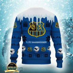 1 FC Saarbrucken Logo Ugly Christmas Sweater New Gift For Men And Women Custom Name - 1 FC Saarbrucken Ugly Christmas Sweater Photo 3