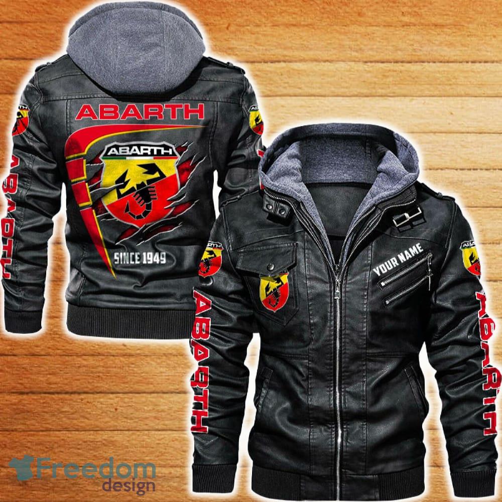 Abarth Leather Jacket Car Logo Trending Gift For Men And Women Fans Christmas Custom Name image Abarth Leather Jacket Car Logo Trending Gift For Men And Women Fans Christmas Custom Name - Abarth Leather Jacket Car For Fans_1
