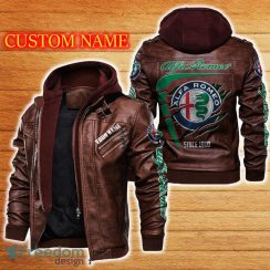 Alfa Romeo Leather Jacket Car Logo Trending Gift For Men And Women Fans Christmas Custom Name - Alfa Romeo Leather Jacket Car For Fans_2