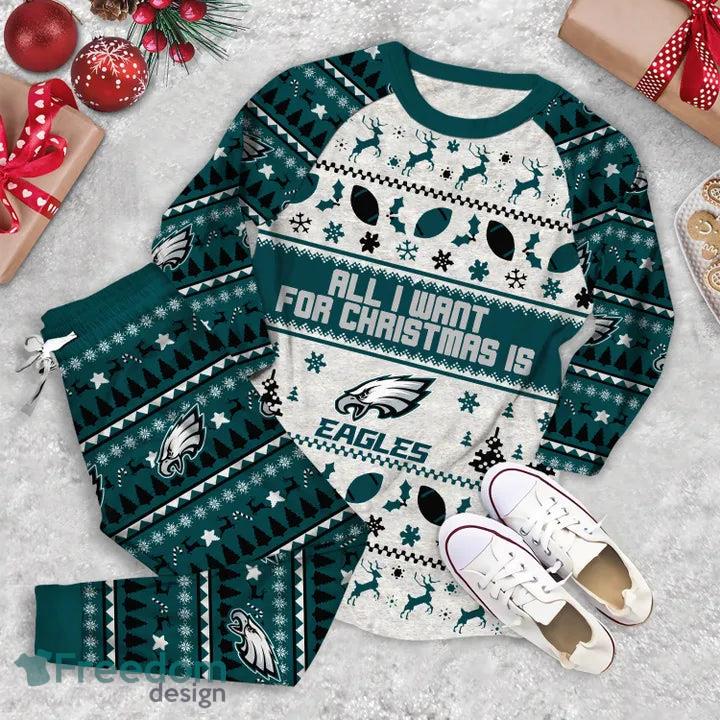All I Want For Christmas Is Philadelphia Eagles Christmas Pyjamas Set Long Sleeve Gift Family image All I Want For Christmas Is Philadelphia Eagles Christmas Pyjamas Set Long Sleeve Gift Family - All I Want For Christmas Is Philadelphia Eagles Christmas Pyjamas Set Long Sleeve Gift Family Photo 2