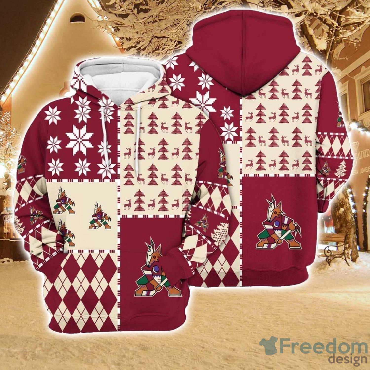Arizona Coyotes Christmas Pattern Hoodie 3D All Over Print Hoodie Gift For Men And Women Sport Fans image Arizona Coyotes Christmas Pattern Hoodie 3D All Over Print Hoodie Gift For Men And Women Sport Fans Product Photo 1