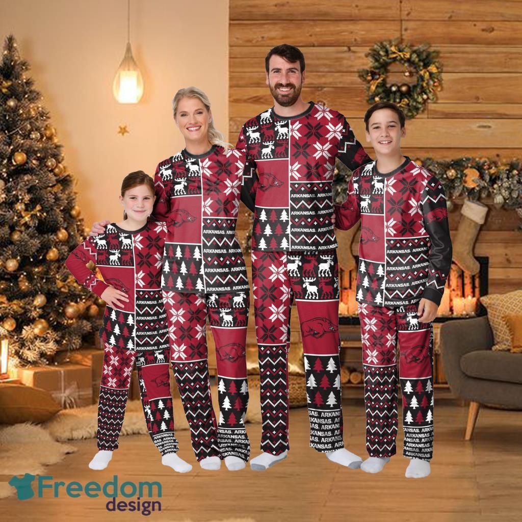 Arkansas Razorbacks Ncaa Busy Block Family Holiday Pajamas Fun Christmas Gifts For The Family image Arkansas Razorbacks Ncaa Busy Block Family Holiday Pajamas Fun Christmas Gifts For The Family Product Photo 1