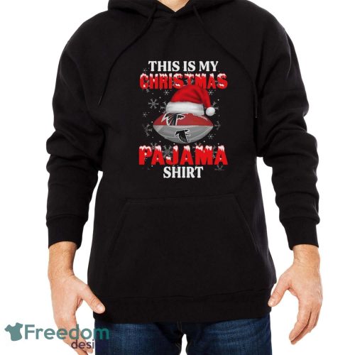 Atlanta Falcons This Is My Christmas Pajama Shirt T Shirt For NFL Fans - Men Black Hoodie