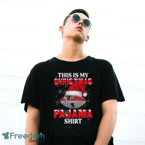 Atlanta Falcons This Is My Christmas Pajama Shirt T Shirt For NFL Fans - G500 Gildan T-Shirt