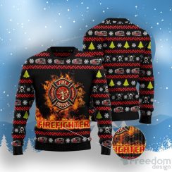 Awesome Firefighter Ugly Christmas Sweater Product Photo 3