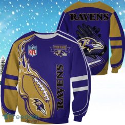 Baltimore Ravens Custom Name Christmas Ugly Sweater Sweatshirt Sport For Fans