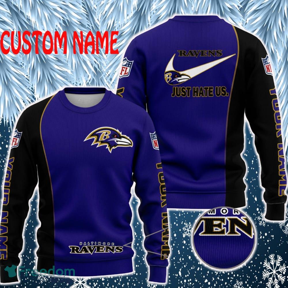 Baltimore Ravens NFL Just Hate Us Personalized For Fans Sweater New - Baltimore Ravens NFL Just Hate Us Personalized For Fans Sweater New