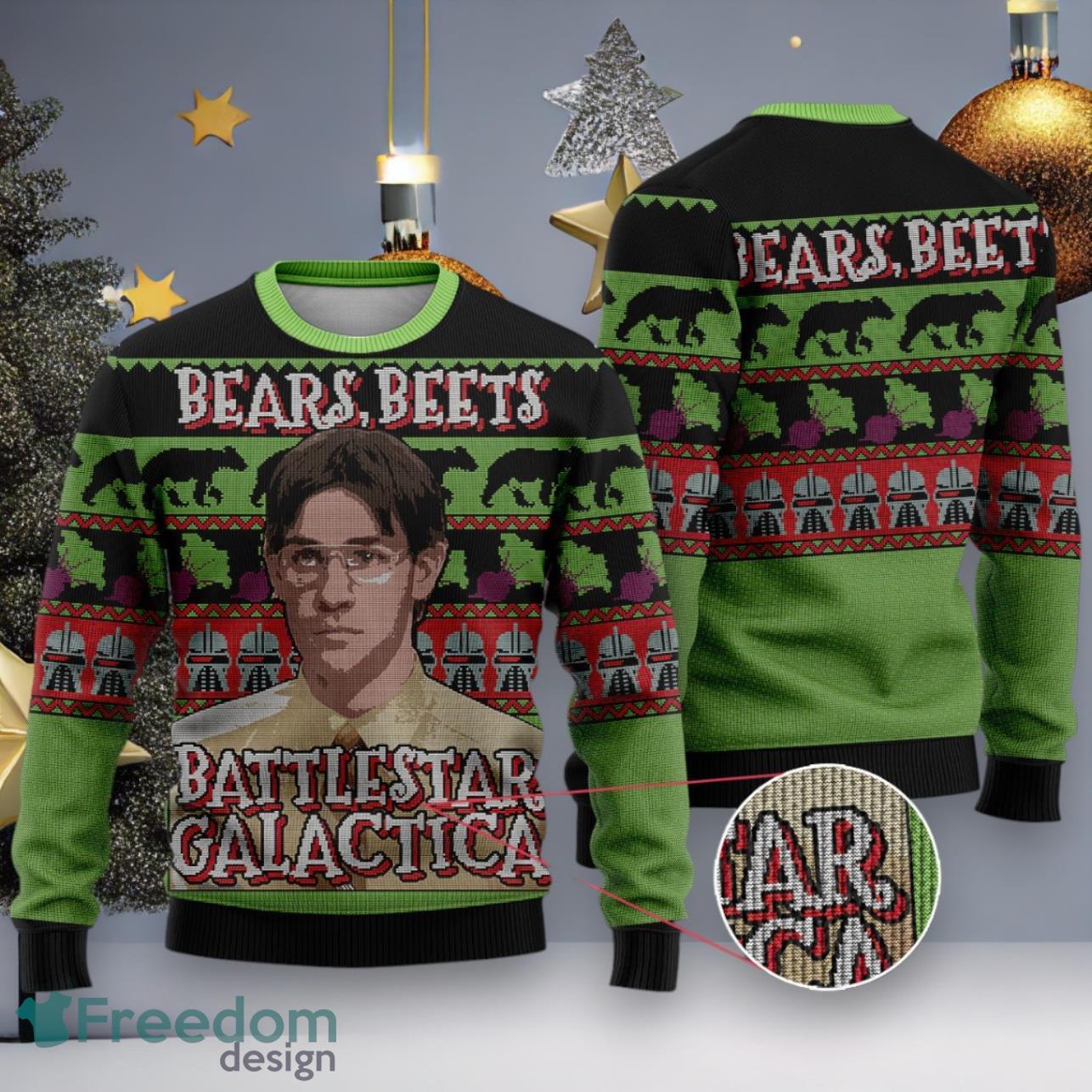 Bears beets battlestar sales galactica christmas sweater