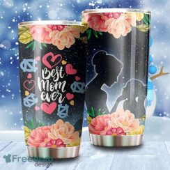 Best Mom Ever Cool Flower North Carolina Tar Heels NCAA Tumbler