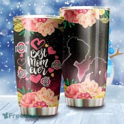 Best Mom Ever Cool Flower Ohio State Buckeyes NCAA Tumbler