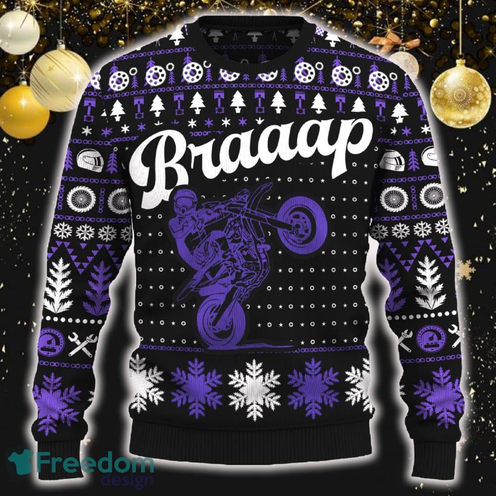 Braaap 250 SX-F Gift Ugly Christmas Sweater New Pattern Motorcross Holidays Gift Fans - Braaap 250 SX-F Ugly Christmas Sweater_ 1