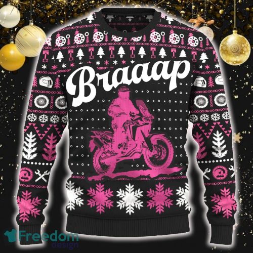 Braaap Africa Twin Adventure Sports Yarn Ugly Christmas Sweater New Pattern Motorcross Holidays Gift Fans - Braaap Africa Twin Adventure Sports Ugly Christmas Sweater_ 1