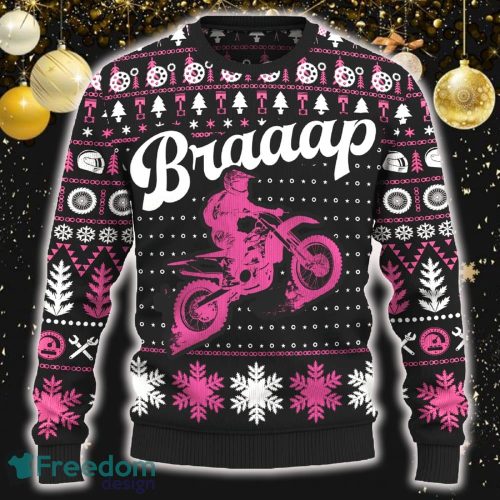 Braaap CRF250R Ugly Christmas Sweater New Pattern Motorcross Holidays Gift Fans - Braaap CRF250R Ugly Christmas Sweater_ 1