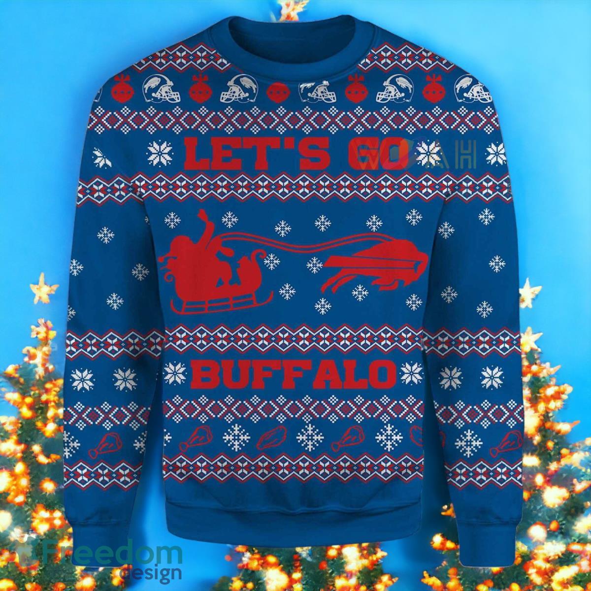 Buffalo Team Let's Go Ugly Christmas 3D Sweater - Freedomdesign