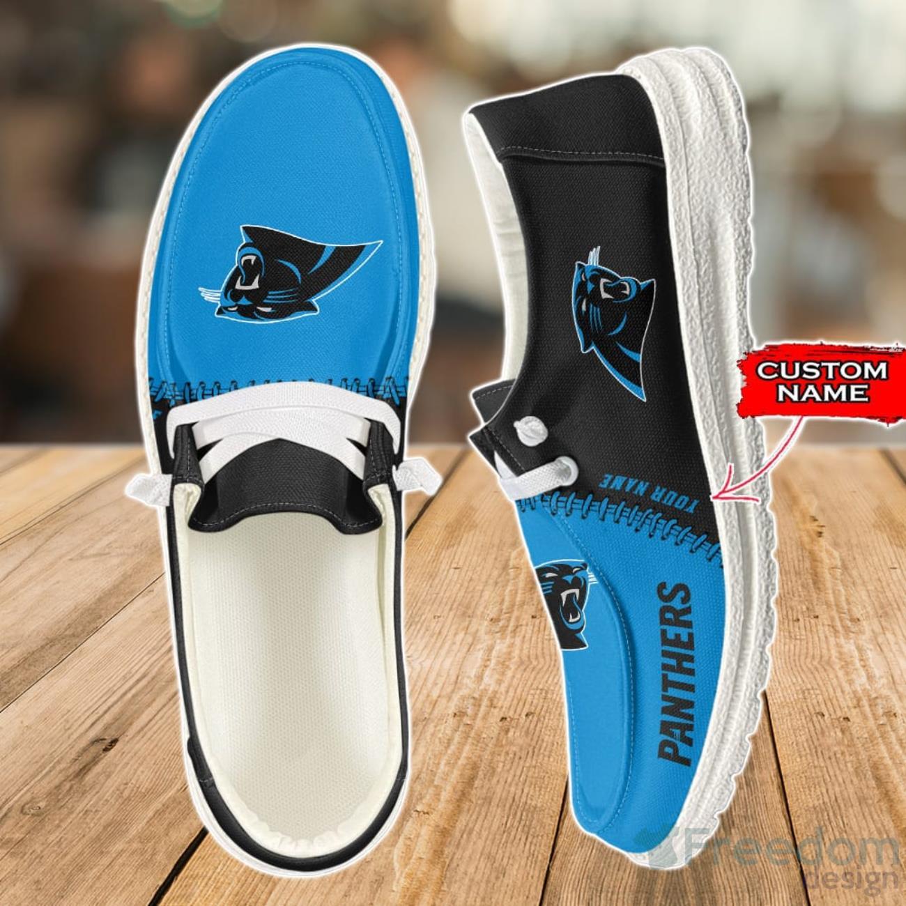 Carolina Panthers Loafer Shoes Custom Name For Men Women image Carolina Panthers Loafer Shoes Custom Name For Men Women Product Photo 1