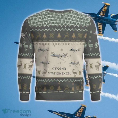 Cessna Citation Excel Aircraft Knitted Christmas Sweater New Gift For Men And Women - Cessna Citation Excel_Aircraft Ugly Sweater_3