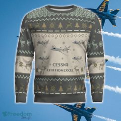 Cessna Citation Excel Aircraft Knitted Christmas Sweater New Gift For Men And Women - Cessna Citation Excel_Aircraft Ugly Sweater_2