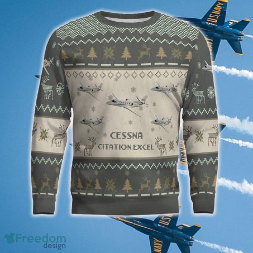 Cessna Citation Excel Aircraft Knitted Christmas Sweater New Gift For Men And Women - Cessna Citation Excel_Aircraft Ugly Sweater_2