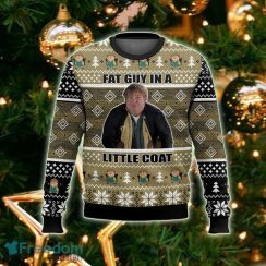 Chris Farley Fat Guy In A Little Coat Funny Design Knitted Christmas 3D Sweater - Chris Farley Fat Guy In A Little Coat Funny Knitted Christmas Sweater For Men And Women Photo 2