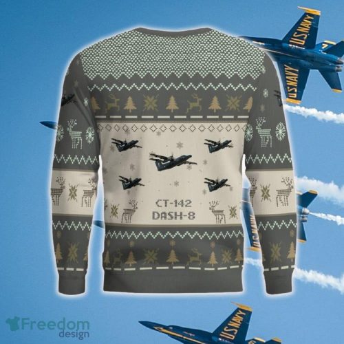 CT 142 Dash 8 CT142 Dash8 Aircraft Knitted Xmas Sweater New Gift For Fans - CT-142 Dash-8 CT142 Dash8_Aircraft Ugly Sweater_3