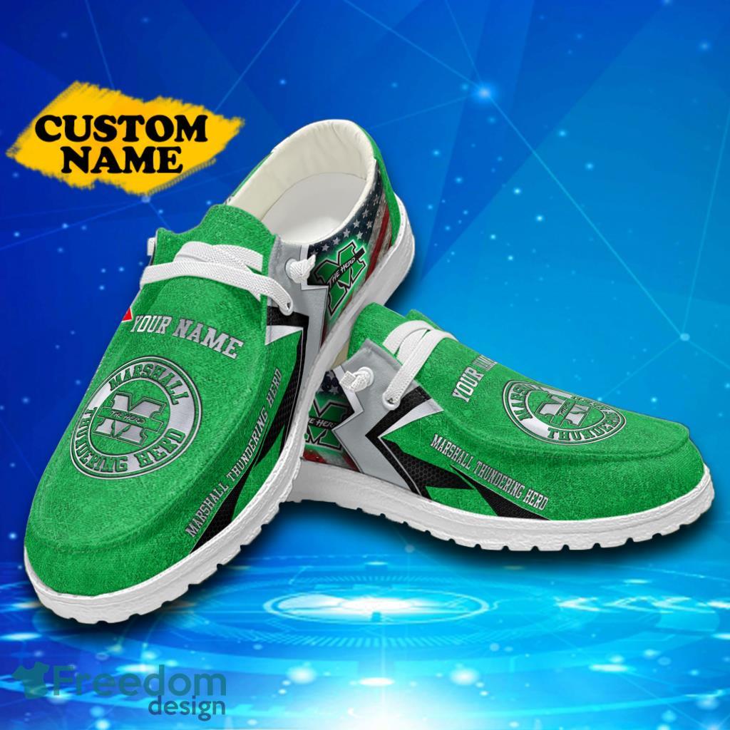 Custom Name Marshall Thundering Herd Hey Loafer Shoes Gift For Men And Women image Custom Name Marshall Thundering Herd Hey Loafer Shoes Gift For Men And Women Product Photo 1