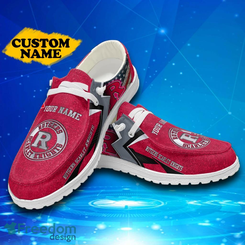 Custom Name Rutgers Scarlet Knights Hey Loafer Shoes Gift For Men And Women image Custom Name Rutgers Scarlet Knights Hey Loafer Shoes Gift For Men And Women Product Photo 1