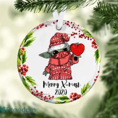 Cute Baby Yoda Merry X Mask Christmas Ornament – Funny Holiday Gift