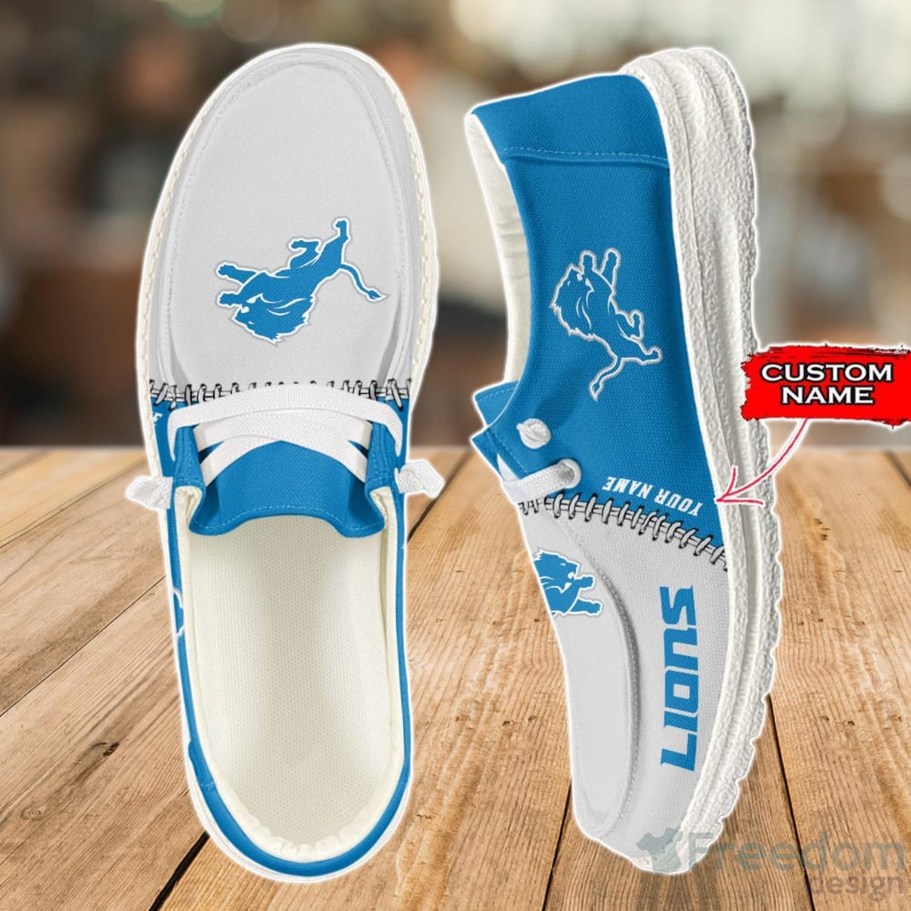 Detroit Lions Loafer Shoes Custom Name For Men Women image Detroit Lions Loafer Shoes Custom Name For Men Women Product Photo 1