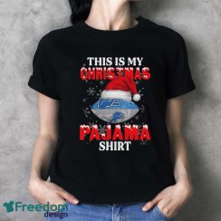 Detroit Lions This Is My Christmas Pajama Shirt T Shirt For NFL Fans - Ladies T-Shirt