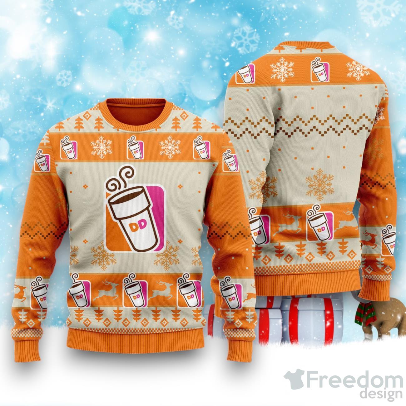 Dunkin’ Donuts Ugly Christmas Sweater, Xmas Gift Ideas For Men Women Product Photo 1