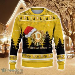 Dynamo Dresden Logo Wearing Santa Hat Ugly Christmas Sweater Christmas Gift 3D Sweater Product Photo 2