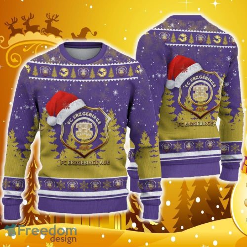Erzgebirge Aue Ugly Christmas Sweater Santa Hat Logo Tree Gift For Men And Women