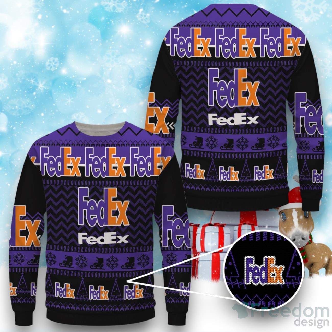 Fedex Ugly Christmas Sweater, Xmas Gift Ideas For Real Fans Product Photo 1