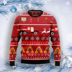 Firefighter Christmas Ugly Christmas Sweater Product Photo 1