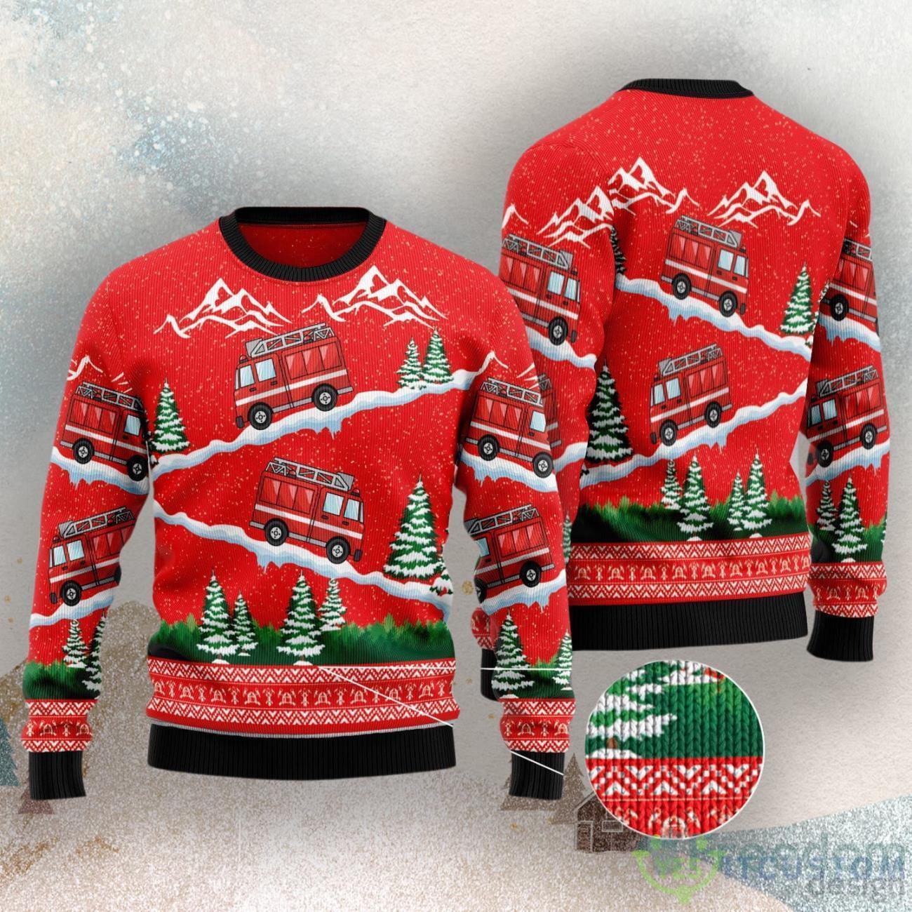 Firefighter Ugly Christmas Sweater For Men & Women Product Photo 1