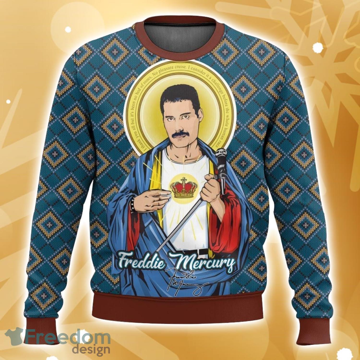 Freddie Mercury We are The Champion 3D Sweater Christmas Gift Ugly