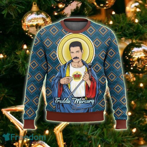 Freddie Mercury Chrismat Design Ugly Christmas 3D Sweater For Men And Women - Freddie Mercury Chrismat Ugly Christmas Sweater AOP For Men And Women Photo 2