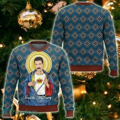 Freddie Mercury Chrismat Design Ugly Christmas 3D Sweater For Men And Women - Freddie Mercury Chrismat Ugly Christmas Sweater AOP For Men And Women Photo 1