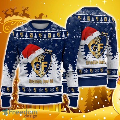 Grenoble Foot 38 Ugly Christmas Sweater Santa Hat Logo Tree Gift For Men And Women - Grenoble Foot 38 Ugly Christmas Sweater Santa Hat Logo Tree Gift For Men And Women