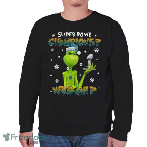 Grinch Who Me Super Bowl Champions Jacksonville Jaguars T-Shirt Product Photo 5